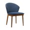 Armen Living Arcadia and Juno 42" Round Blue and Walnut Wood 5 Piece Dining Set SETARDI5JNWABLU42 - alternate 4